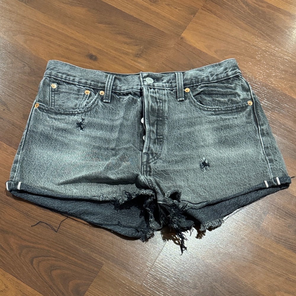 Levi's Distressed Gray Jean Shorts